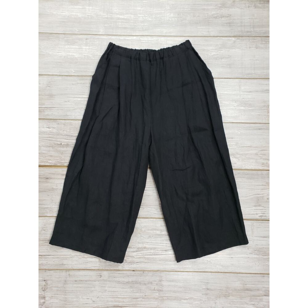 Ralston Zuka Women's Loose Black Pants Size M 100% Linen Lightweight Trousers